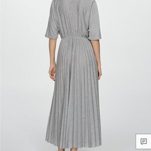 Mango Gray Pleated Maxi Dress